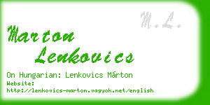 marton lenkovics business card